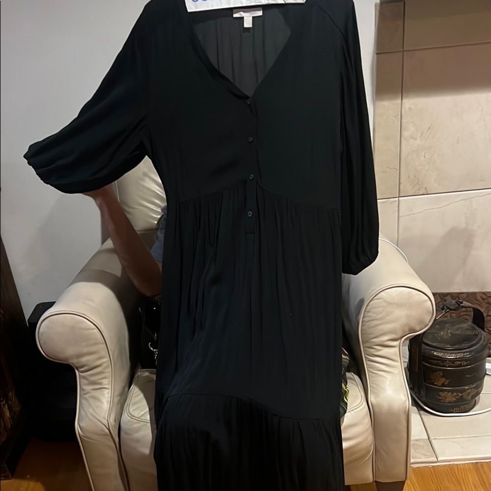 Chelsea28 Blue V-Neck Bishop Sleeve Sundress